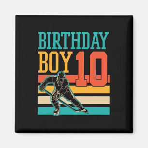 10 Jahre alter Eishockey Thema 10. Geburtstagspart Magnet