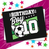 10 Jahre alter Fußball Kinder 10. Geburtstag Junge Postkarte