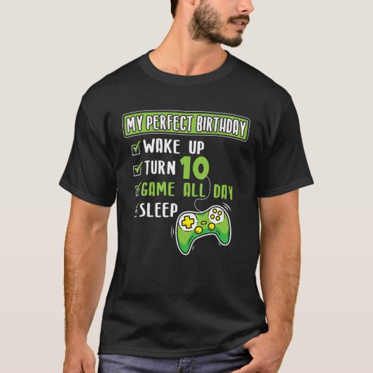 10 Jahre alter Gamer Boy 10. Perfect Birthday Part T-Shirt (Vorderseite)
