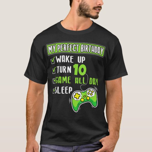 10 Jahre alter Gamer Boy 10. Perfekter Geburtstag T-Shirt (Vorderseite)