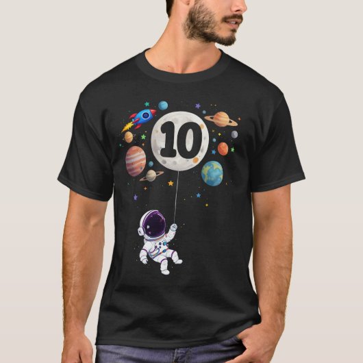 10 Jahre alter Geburtstag Astronaut 10. Geburtstag T-Shirt (Vorderseite)