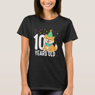 10 Jahre alter Shiba Inu Hund 10. Geburtstagsparty T-Shirt