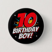 10 Jahre alter Superheld Geburtstag Junge 10. Gebu Button (Vorderseite)