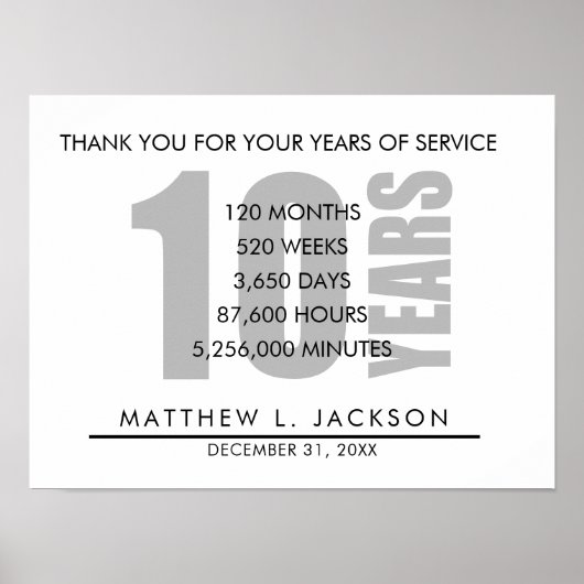 10 Jahre Altersrente oder Geschenk zur Mitarbeiter Poster (Vorne)