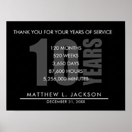 10 Jahre Altersrente oder Geschenk zur Mitarbeiter Poster