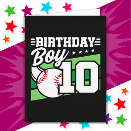 10 Jahre altes Baseball Party Thema 10. Geburtstag Karte