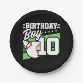 10 Jahre altes Baseball Party Thema 10. Geburtstag Pappteller (Vorderseite)