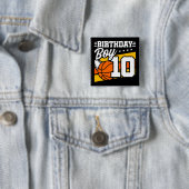 10 Jahre altes Basketball Party 10. Geburtstag Jun Button (Beispiel)