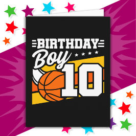 10 Jahre altes Basketball Party 10. Geburtstag Jun Karte