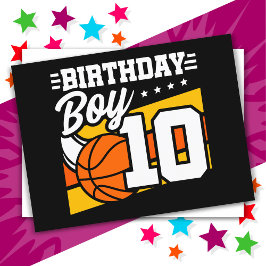 10 Jahre altes Basketball Party 10. Geburtstag Jun Postkarte