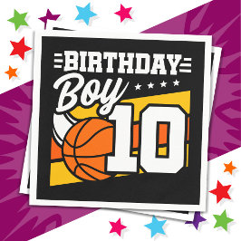 10 Jahre altes Basketball Party 10. Geburtstag Jun Serviette