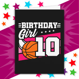 10 Jahre altes Basketball-Party 10. Geburtstagskin Karte