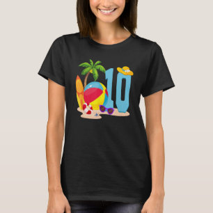 10 Jahre altes Beach Ball Pool Party Geburtstag So T-Shirt