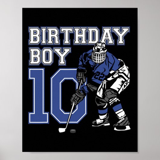 10 Jahre altes Eishockey Thema Geburtstagsparty 10 Poster (Vorne)