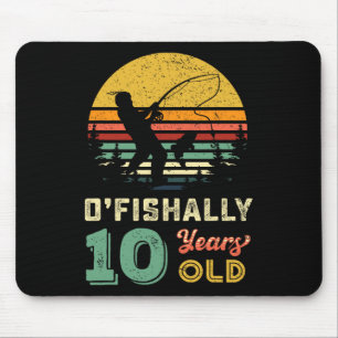 10 Jahre altes Fischgeschenk 10 Jahre alt 10. Gebu Mousepad