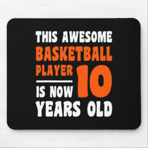10 Jahre Altes Glück 10. Geburtstag Basketball 10. Mousepad