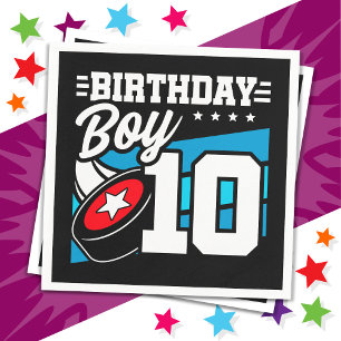 10 Jahre altes Hockey Party Thema 10. Geburtstag J Serviette
