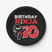 10 Jahre altes Karate Ninja Party Kinder 10. Gebur Pappteller (Vorderseite)