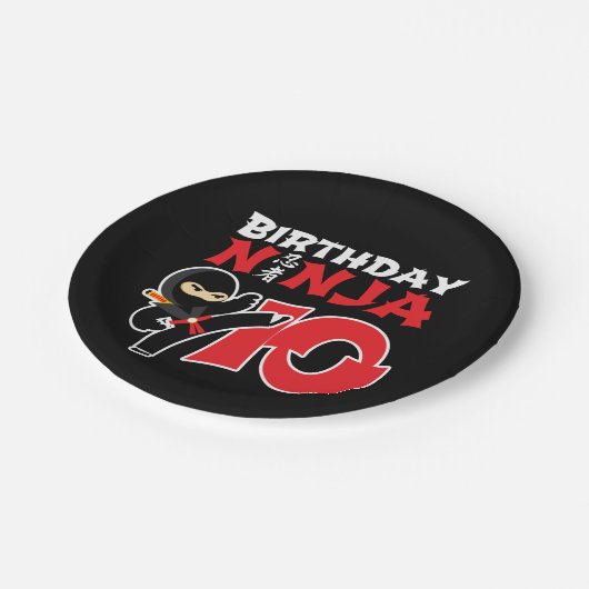 10 Jahre altes Karate Ninja Party Kinder 10. Gebur Pappteller (Schrägansicht)
