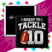 10 Jahre altes Tackle Football Party 10. Geburtsta Button
