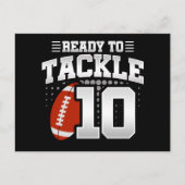 10 Jahre altes Tackle Football Party 10. Geburtsta Postkarte (Vorderseite)