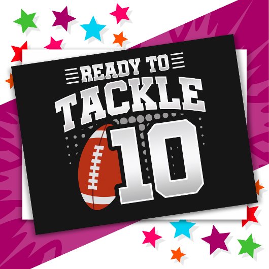 10 Jahre altes Tackle Football Party 10. Geburtsta Postkarte