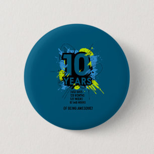 10 Jahre Awesome 10. Geburtstag Mädchen Junge D Button