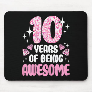 10 Jahre Awesome Cute Pink 10. Geburtstag Mousepad