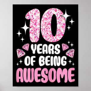 10 Jahre Awesome Rosa süße 10. Geburtstagsfeier Poster