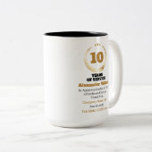 10 Jahre Betriebszugehörigkeit Mitarbeiter Anerken Zweifarbige Tasse (VorderseiteRechts)