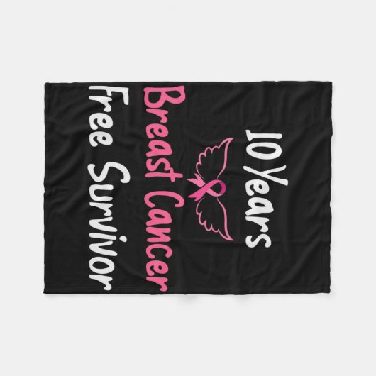 10 Jahre Brustkrebs frei rosa Brustkrebs Sur Fleecedecke (Vorderseite (Horizontal))