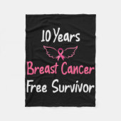 10 Jahre Brustkrebs frei rosa Brustkrebs Sur Fleecedecke (Vorderseite)