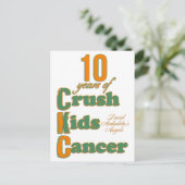 10 Jahre Crush Kids Krebs Postkarte (Stehend Vorderseite)