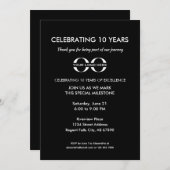 10 Jahre Firmenjubiläum Classic Black Einladung (Vorne/Hinten)