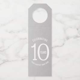10 Jahre Firmenjubiläum Party Metallic Look Flaschenanhänger