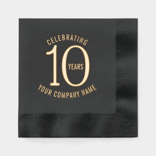 10 Jahre Firmenjubiläum Party Servietten Mit Folie (Vorderseite)