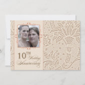 10 Jahre Foto Hochzeitstag Vintag Einladung (Vorderseite)