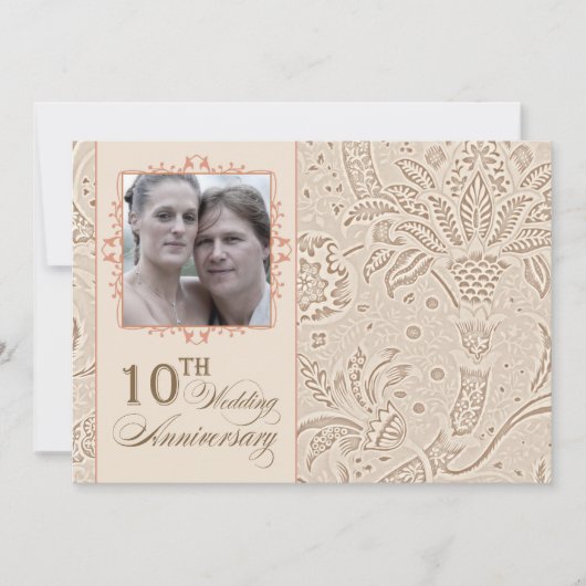 10 Jahre Foto Hochzeitstag Vintag Einladung (Vorderseite)