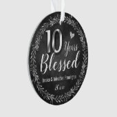 10 Jahre gesegnetes Hochzeitstil Ornament (Vorderseite)
