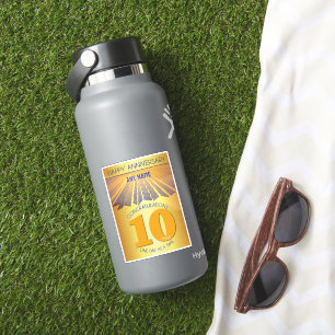 10 Jahre Golden Ray 12-Schritte CUSTOM NAME Aufkleber