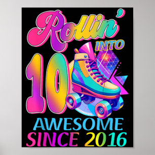10 Jahre großartig seit 2016 Hockey-Themen-Geburts Poster
