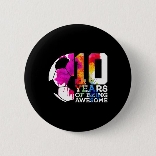 10 Jahre großartiger Fußball 10. Geburtstag Button (Vorderseite)