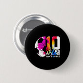 10 Jahre großartiger Fußball 10. Geburtstag Button (Vorne & Hinten)