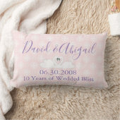 10 Jahre Hochzeit Jubiläum Rosa und weiße Damaskus Lendenkissen (Decke)