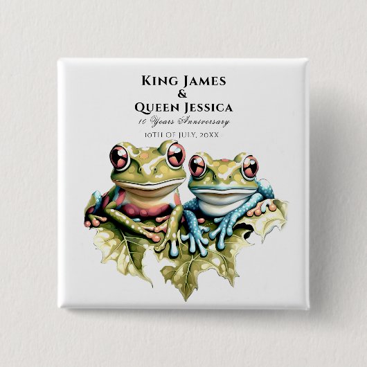 10 Jahre Hochzeitstag Garten Lässiges Party Button (Vorderseite)