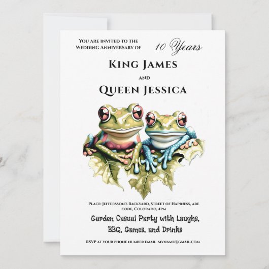 10 Jahre Hochzeitstag Garten Lässiges Party Einladung (Vorderseite)