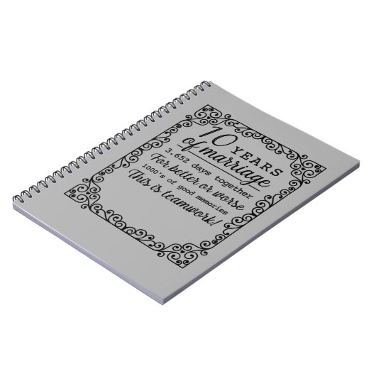 10 Jahre Hochzeitstag Notizblock (Linke Seite)