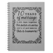 10 Jahre Hochzeitstag Notizblock (Vorderseite)
