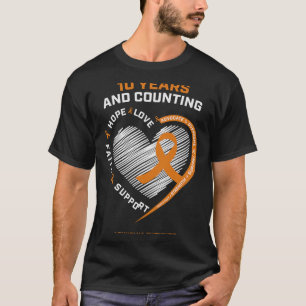 10 Jahre Krebsfreies Geschenk Orangen Leukämie Sur T-Shirt
