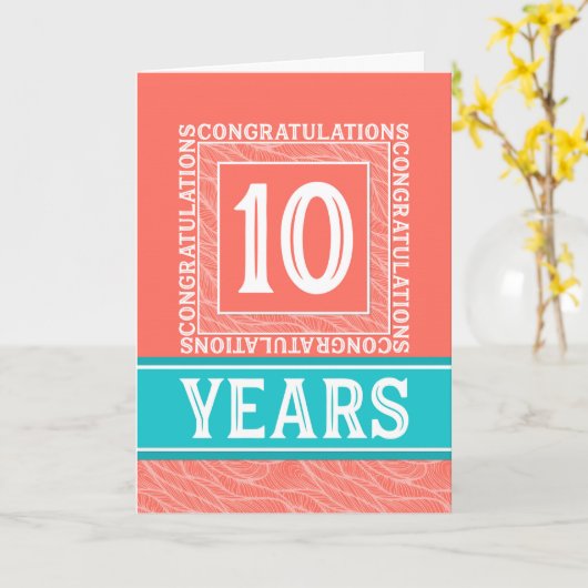 10 Jahre Mitarbeiterjubiläum - dekorativ Karte (Gelbe Blume)